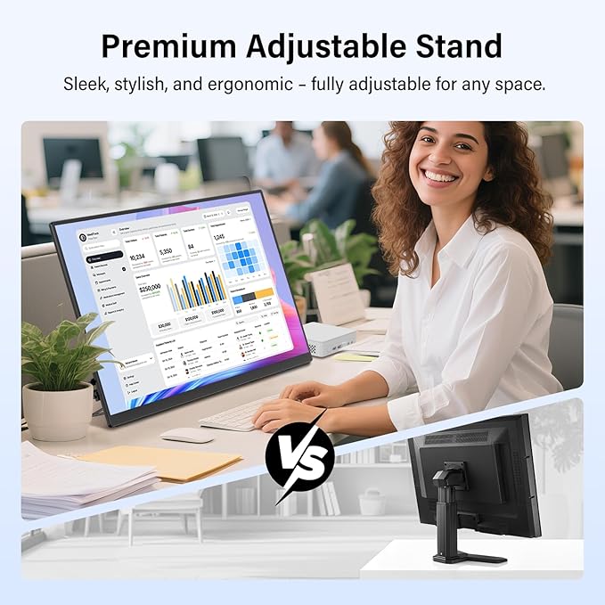 Innoview 23.8” 4K Large Portable Monitor, UHD 100%sRGB IPS Speakers USB-C HDMI