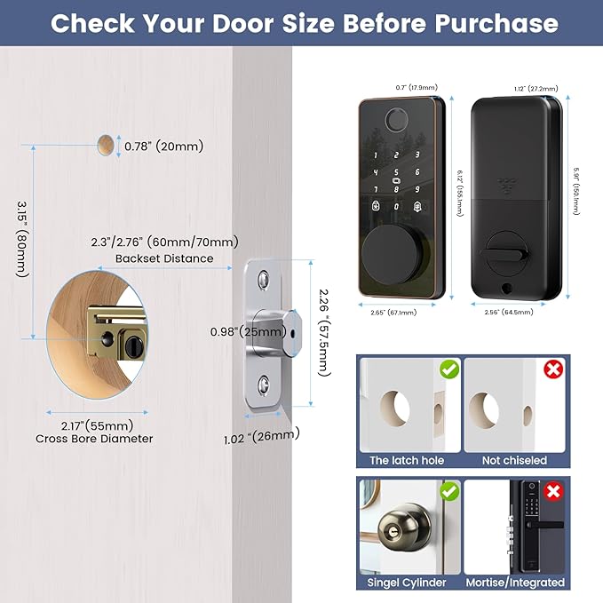 Keyless Entry Door Lock, Biquole Smart Lock