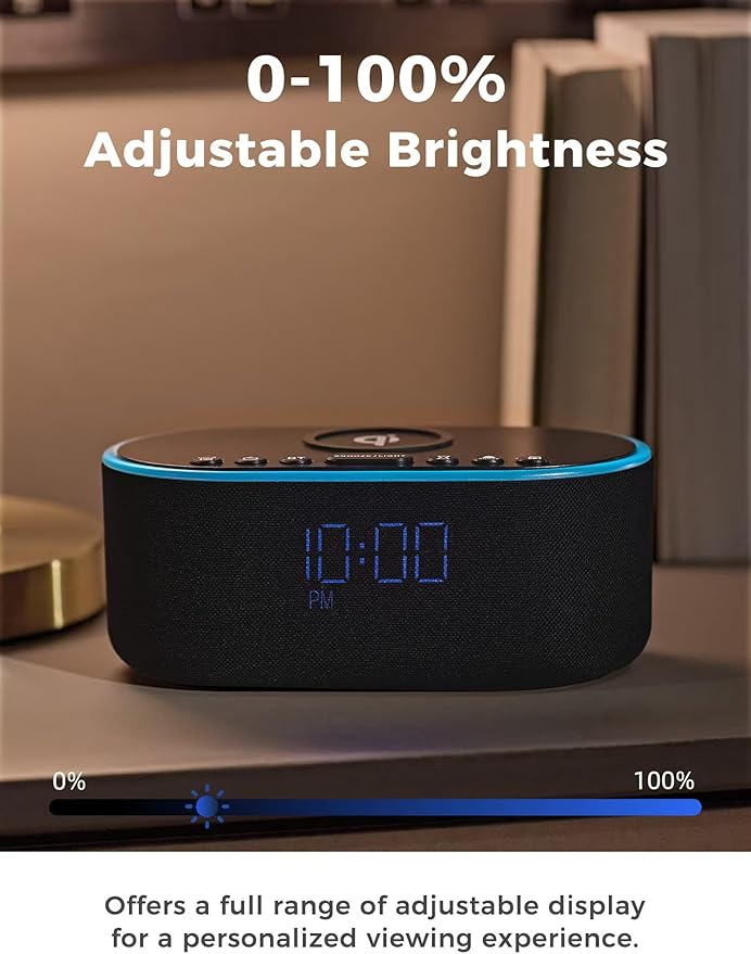 Odokee Wireless Charging Alarm Clock Radio: Qi Certified Fast Wireless Charger