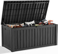 180 Gallon Resin Deck Box, Outdoor Storage Box, Waterproof UV Resistant，Weatherproof Organizer for Patio Furniture Cushions, Pool Accessories, Garden Tools, Indoor & Outdoor Use, Black