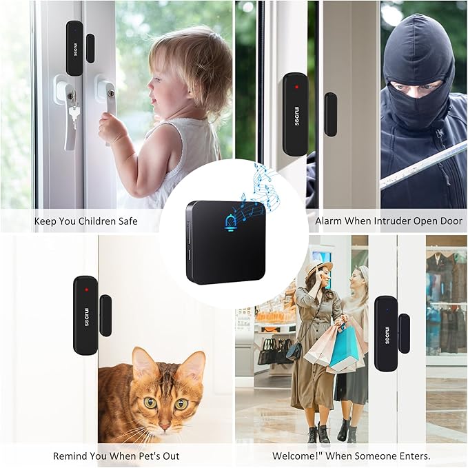 SECRUI Wireless Door Chimes When Door Open Entry