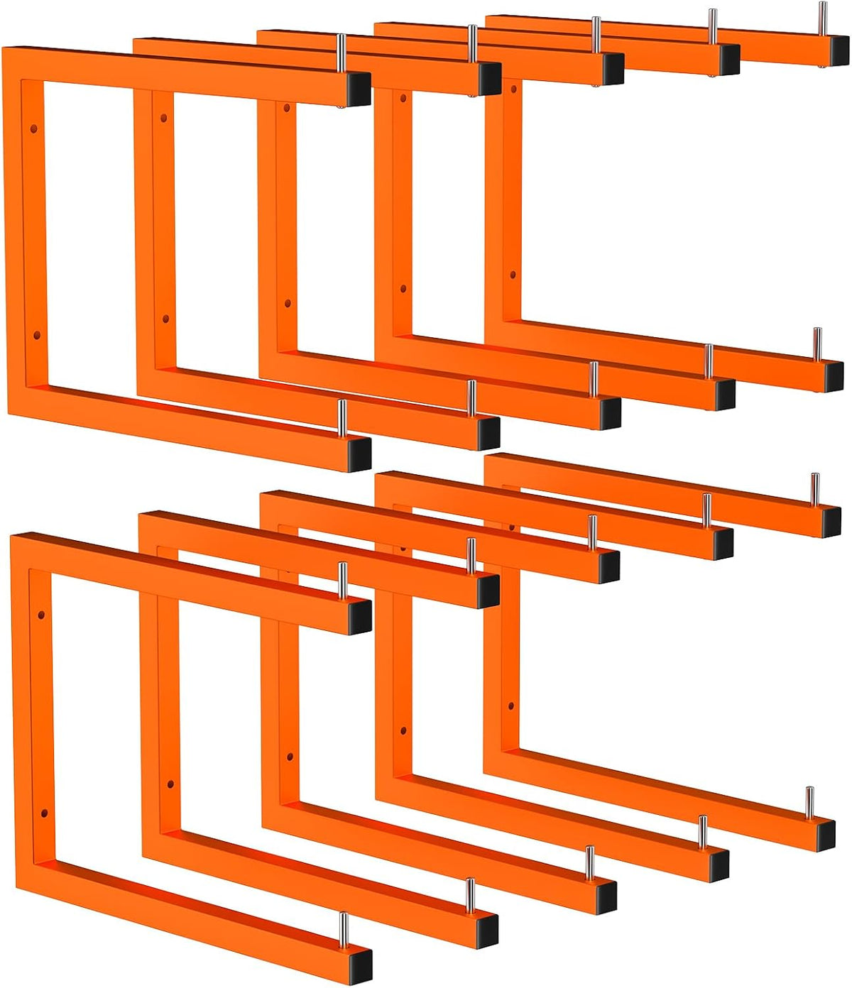 10-Pack Lumber Storage Rack, Wall Mount Wood Rack (10 Level)