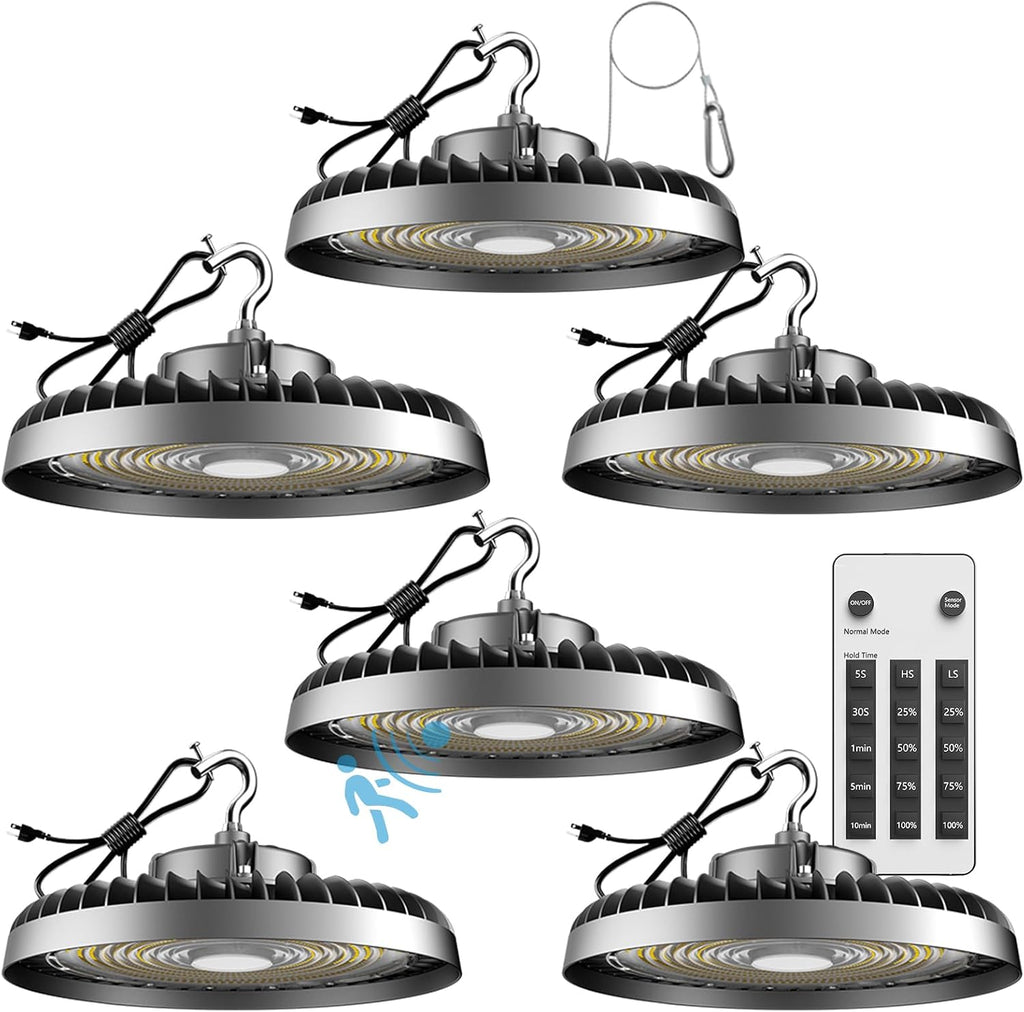 Lightdot Smart 300W LED High Bay Light 45000lm 5000K Commercial Bay Lighting (6Pack)