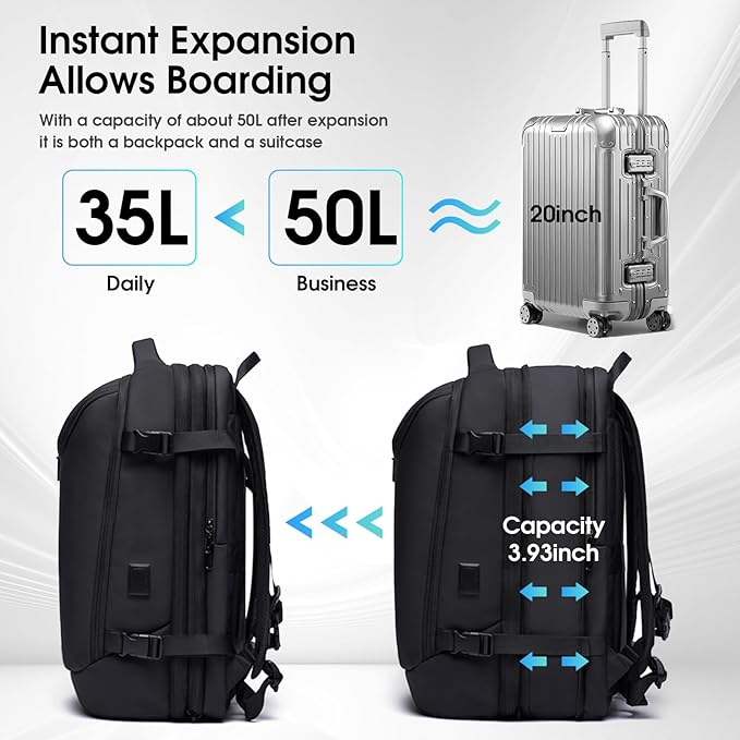 Vacuum Seal Travel Backpack, Expandable Vacpack Backpack