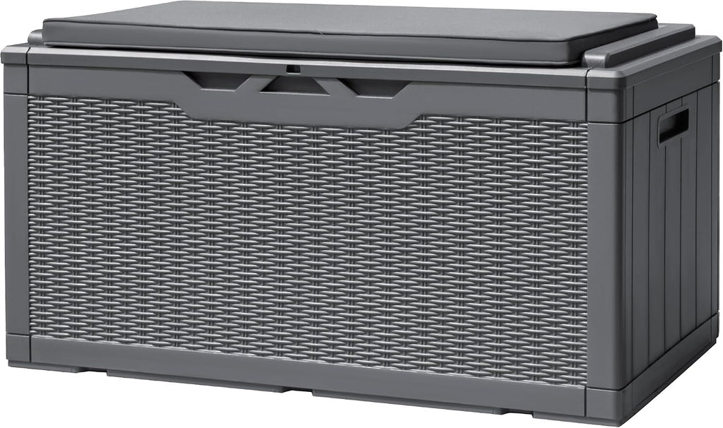 Devoko 100 Gallon Deck Box Waterproof Outdoor Storage Box with Cushion