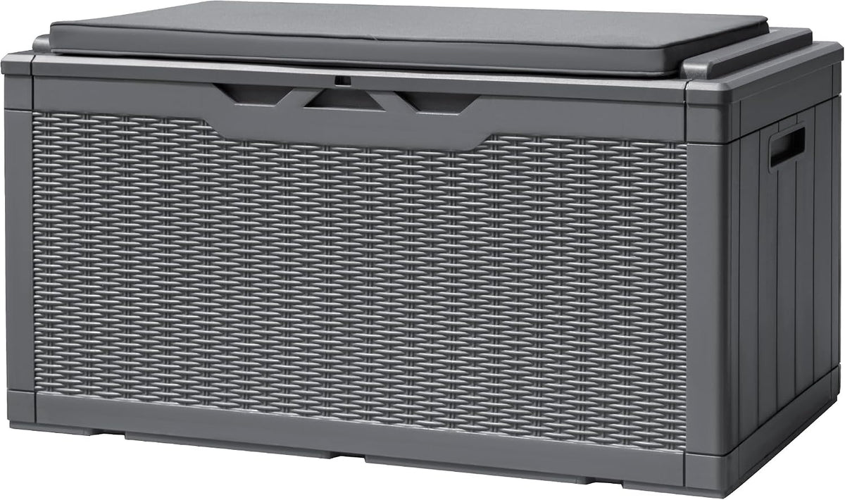 Devoko 100 Gallon Deck Box Waterproof Outdoor Storage Box with Cushion