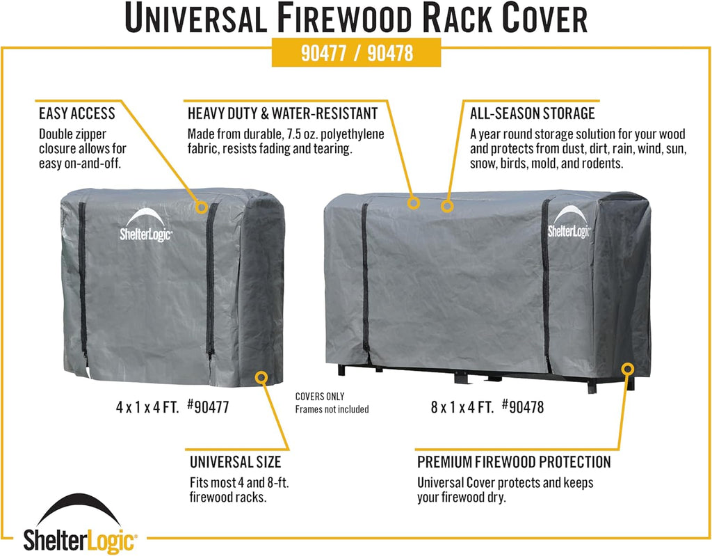 shelterlogic firewood rack-in-a-box universal full length cover for, close-up detail