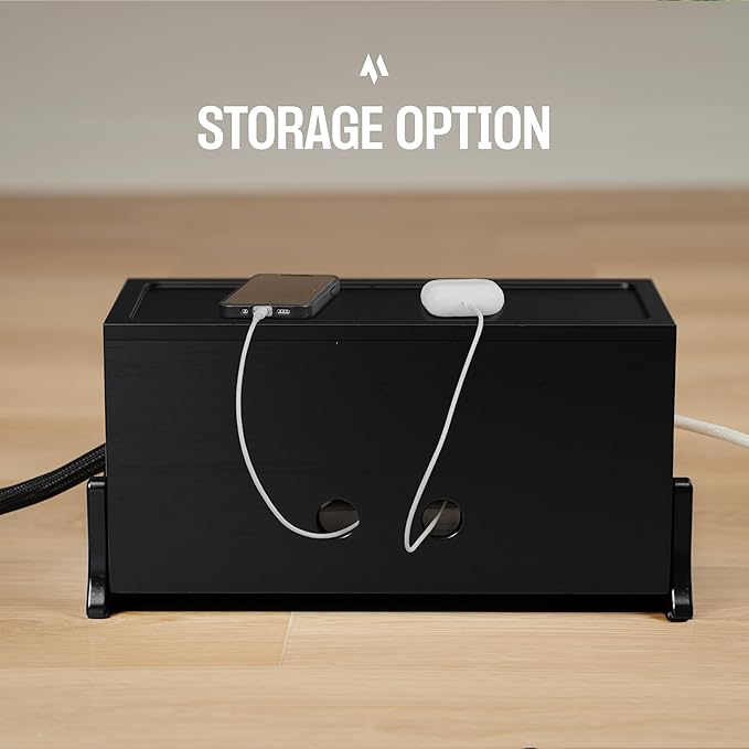 Extra Large Cable Management Box, Wood Cord Hider Box & Organizer