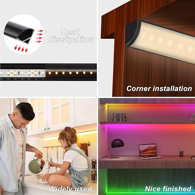 VST 20pack 3.3 ft LED Channel, V Shape Led Diffuser Channel, LED Aluminum