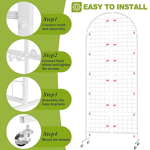 VGMiu Grid Wall Panel 1PCS Display Stand 2.6' x 5.8' FT White Grid Wall Panels