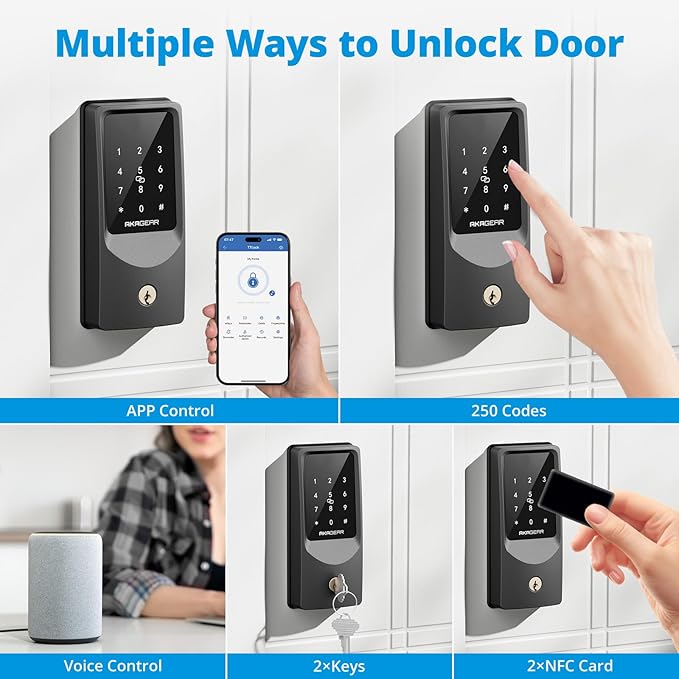 AkaGear WiFi Smart Lock Keyless Entry Door Lock