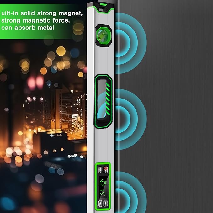 Kanayu Digital Level Digital 40'' LCD Display Magnetic Torpedo Level Tool