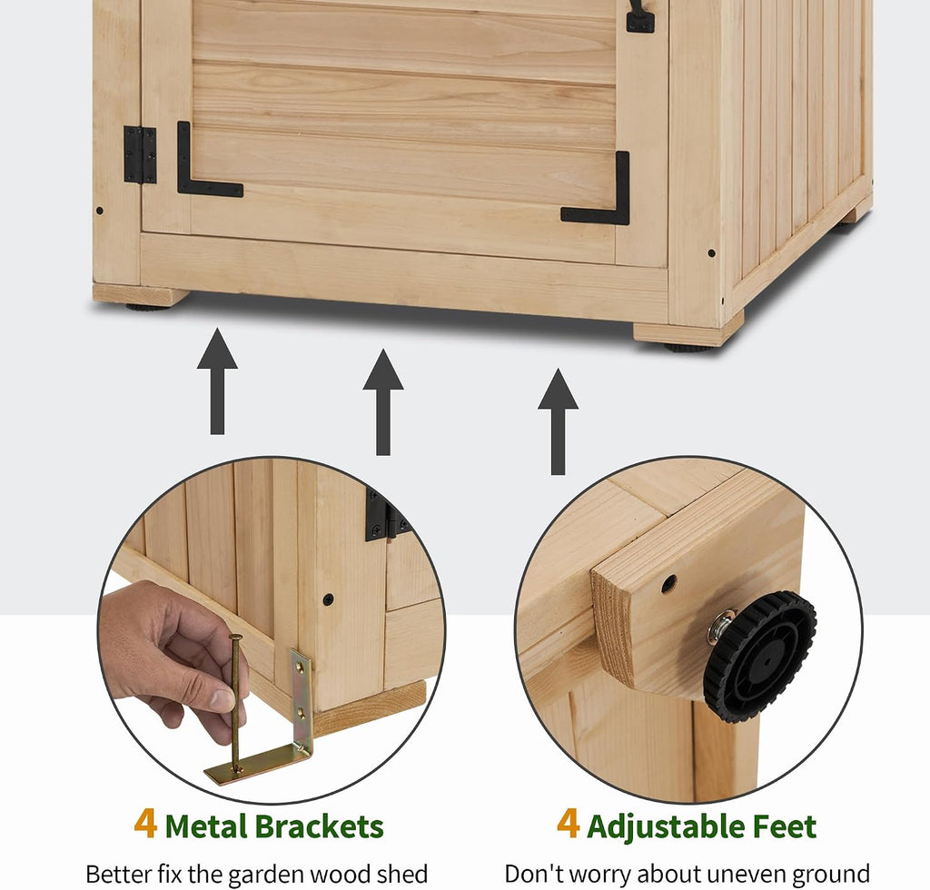 mcombo outdoor storage cabinet, 30" deep wood garden, package contents