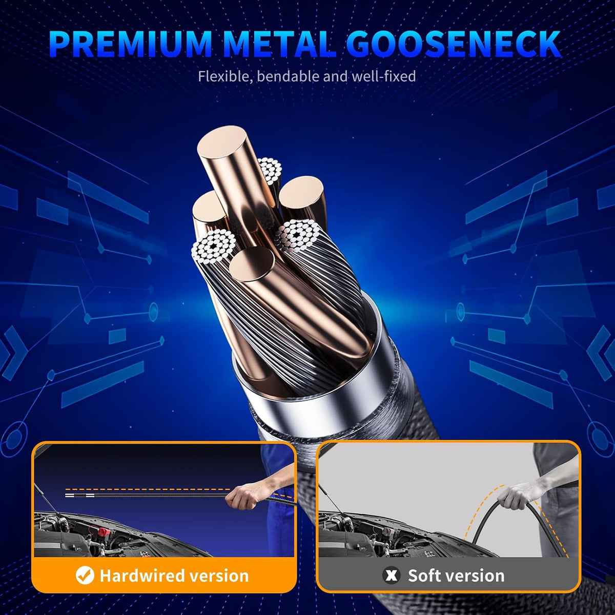dual lens articulating borescope camera with light,6.2mm industrial shown in use