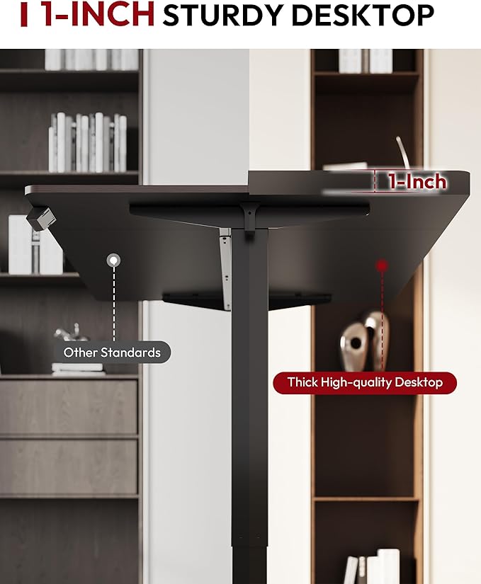 SANODESK Electric Standing Desk 60 x 24 Inches Whole-Piece Desktop Height