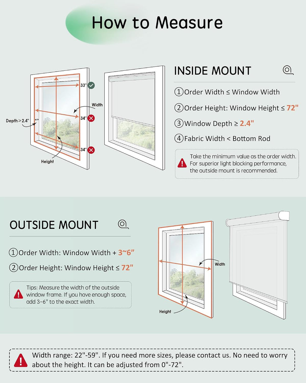 Yoolax Motorized Blinds App Control, Alpine White, 22" W x 72" H