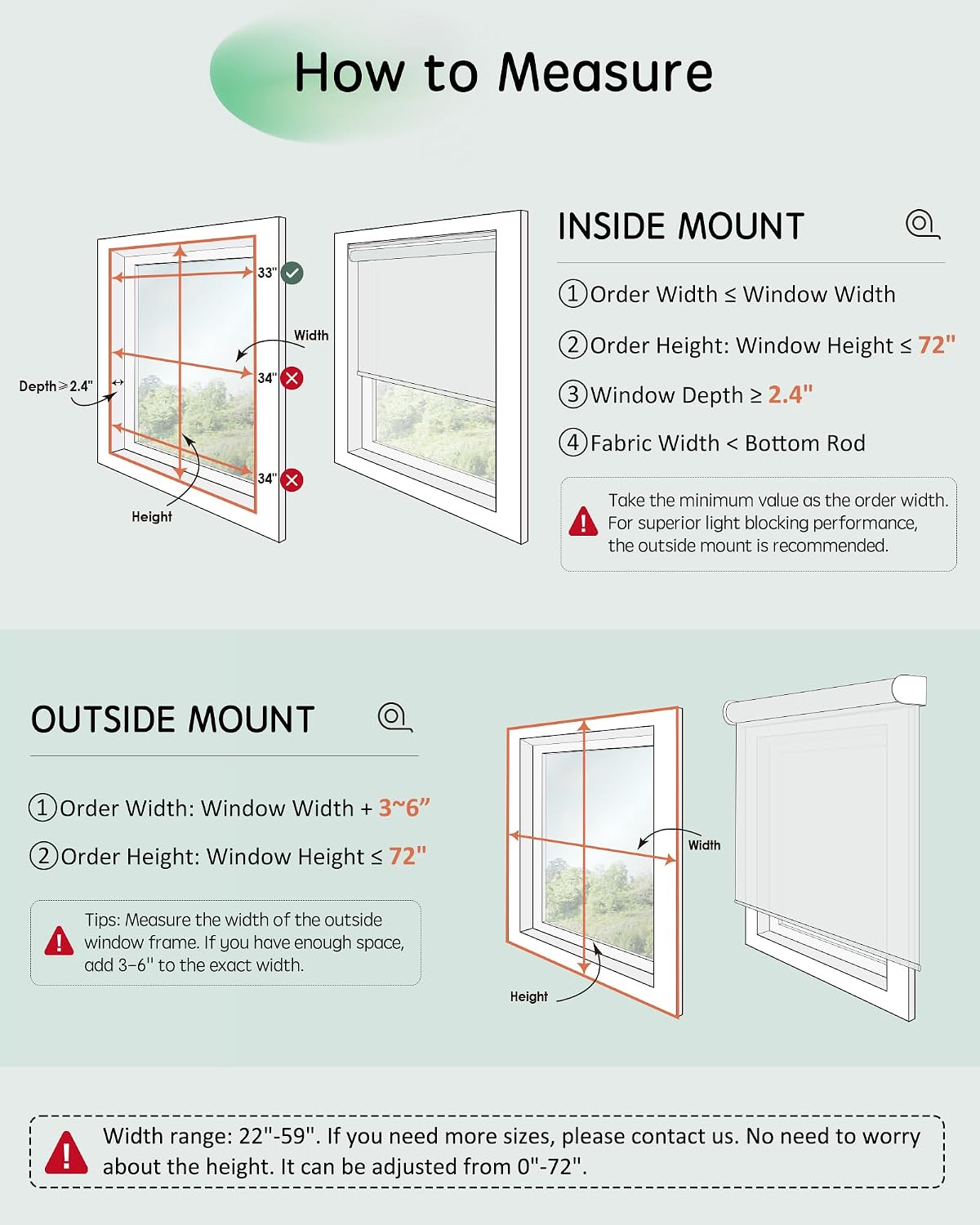 Yoolax Motorized Blinds App Control, Alpine White, 22" W x 72" H