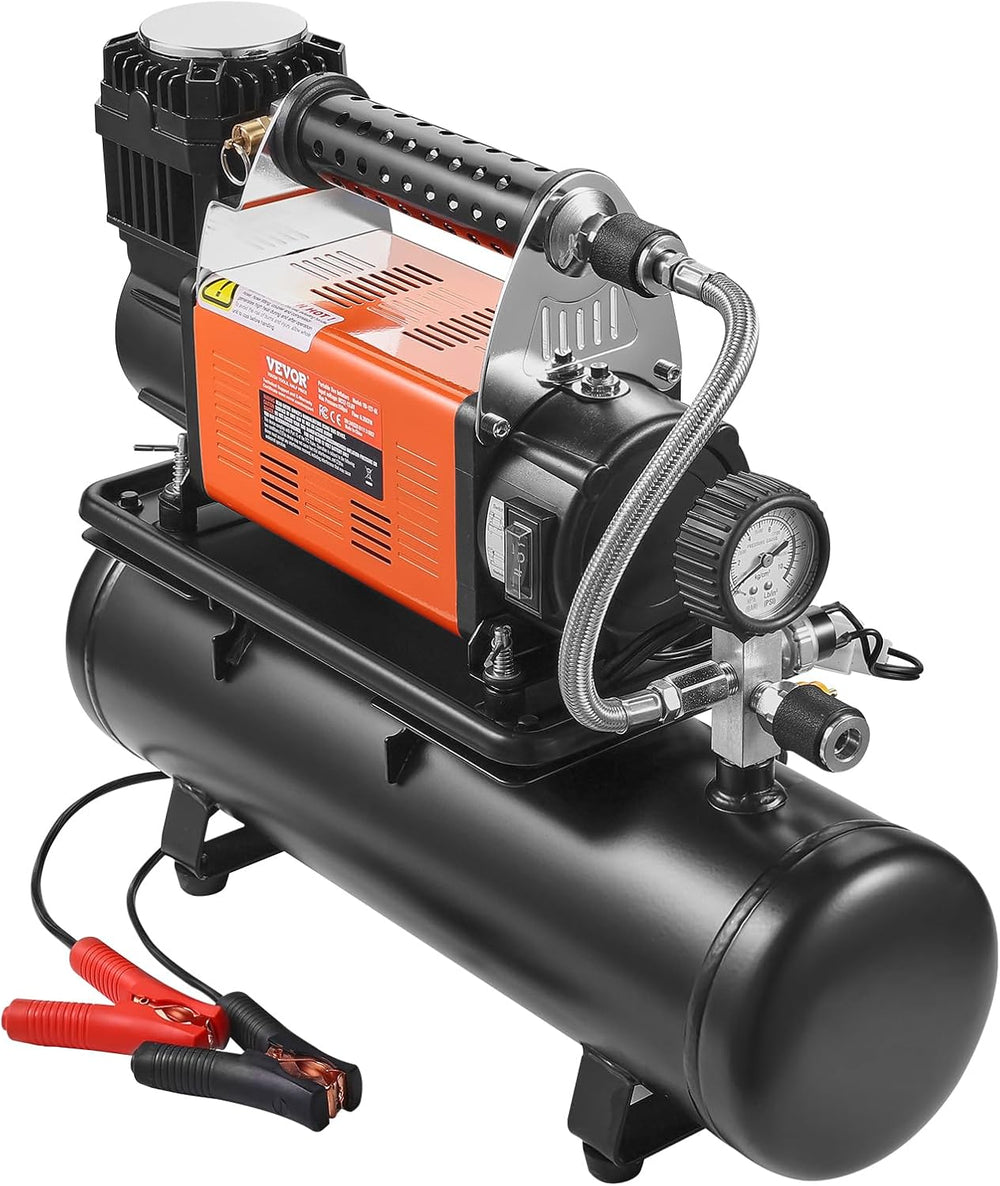 VEVOR 12V Heavy Duty Air Compressor with 6L Tank Kit, 6.35 CFM Portable Tire ...