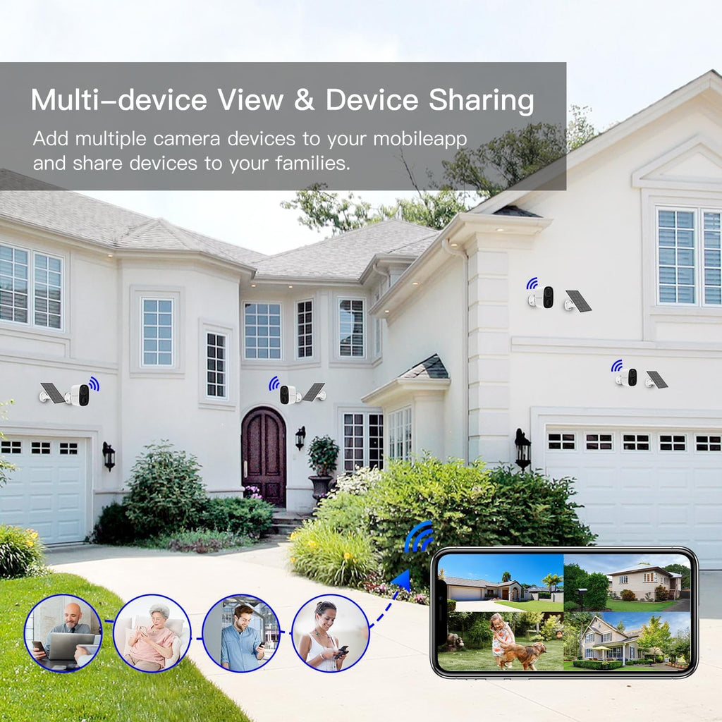 vstarcam 2k solar security camera wireless outdoor, free on a desk or shelf