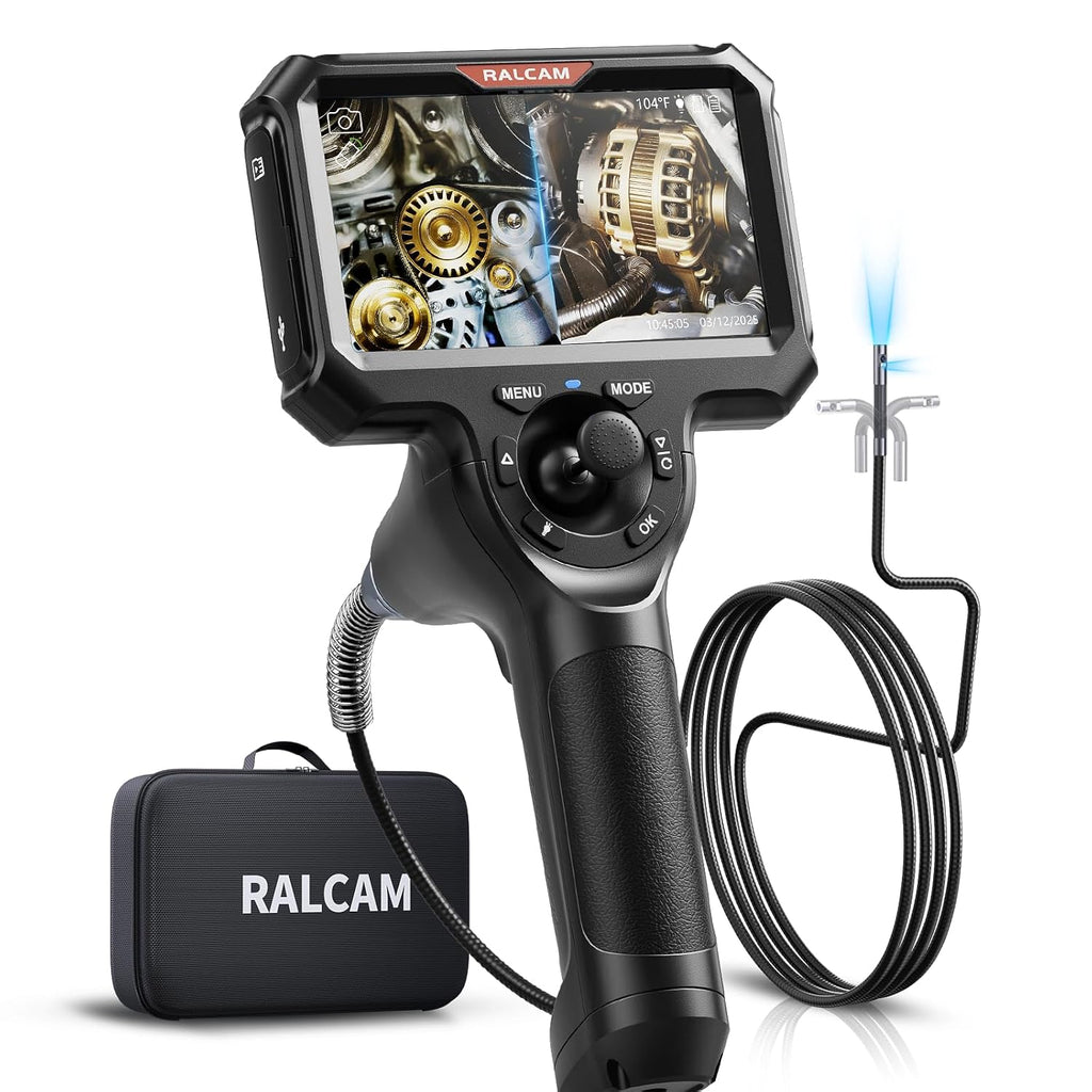 Ralcam 4-Way 360° Articulating Borescope for Mechanic Automotive HVAC Wall
