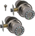 iulock Smart Door Knob with Keypad and Key, Keyless Entry Door Lock with Rubber (2 Pack)