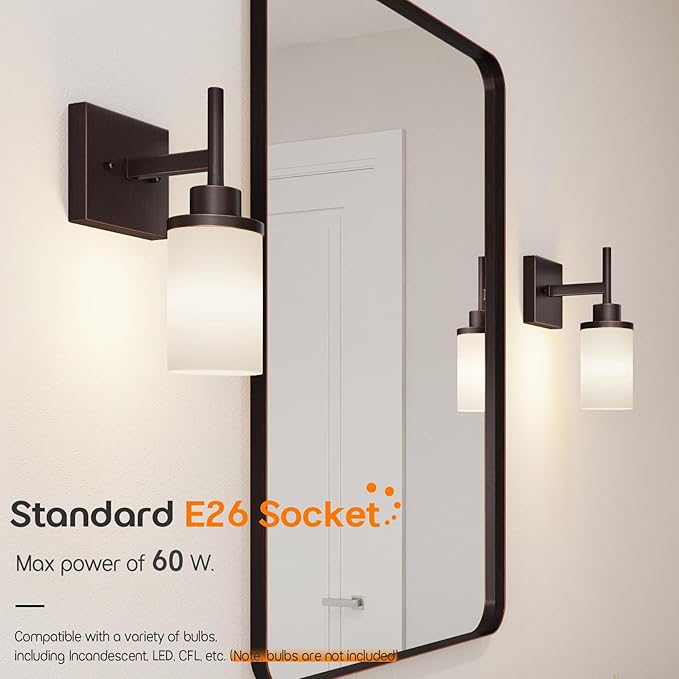 AONEON Wall Lights Over Mirror Bathroom Vanity Light Fixtures (2 Pack)