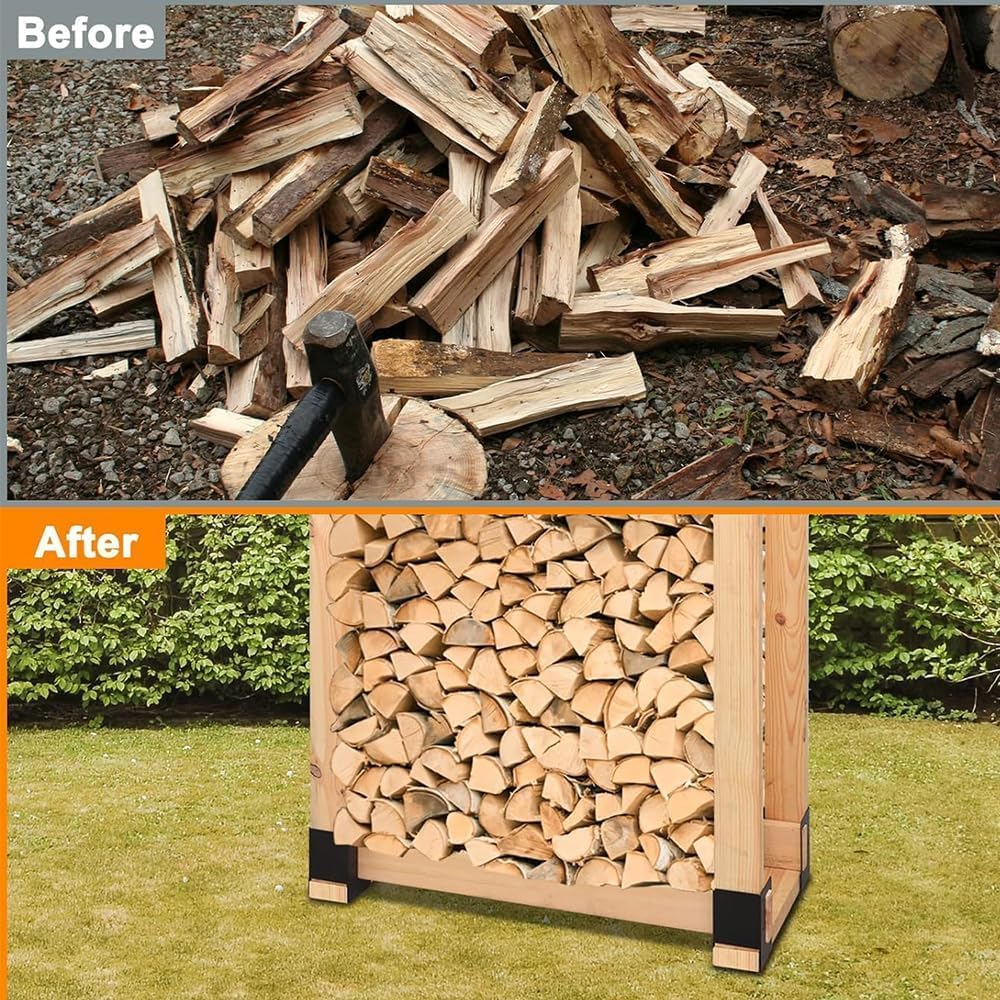 adjustable firewood log storage rack bracket, package contents