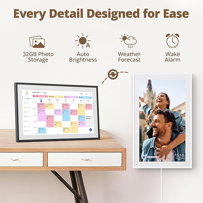 Digital Calender 15.6 Inch Smart Wall Calender, Touchscreen Electronic Calender