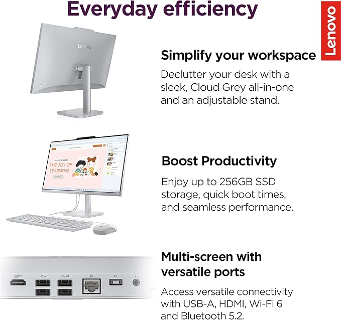 Lenovo IdeaCentre Everyday Tasks 24" Full HD All-in-One Desktop Computer •