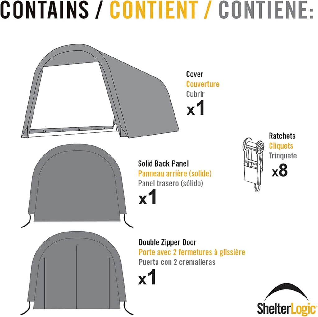 shelterlogic replacement cover roundtop 13 x 20 x showing dimensions