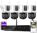 xmartO [2-in-1 CAMs 8-View WiFi 6 Mesh PTZ Security Camera System Outdoor