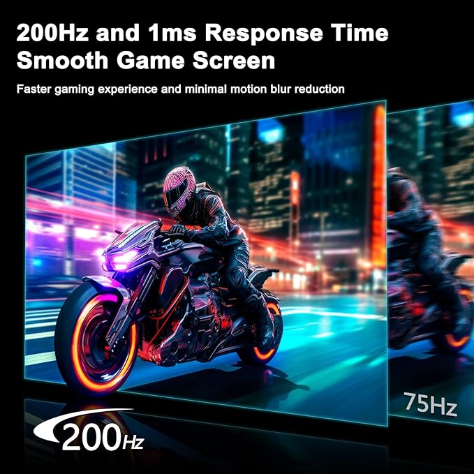 SANSUI 27 Inch WQHD 2560 x 1440 IPS Gaming Monitor, 200Hz 180Hz 1ms Computer
