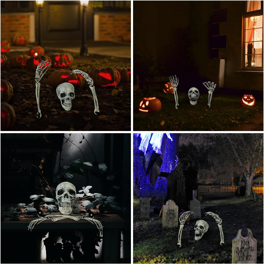 3 Pack Halloween Decor Outdoor Skeleton Stakes for Yard,Lawn,Graveyard