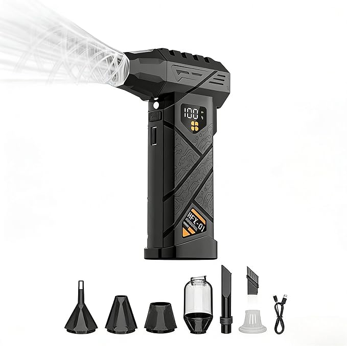PURECOTERA Powerful Car Vacuum Cleaner, Compressed Air Duster - 6000 mAh