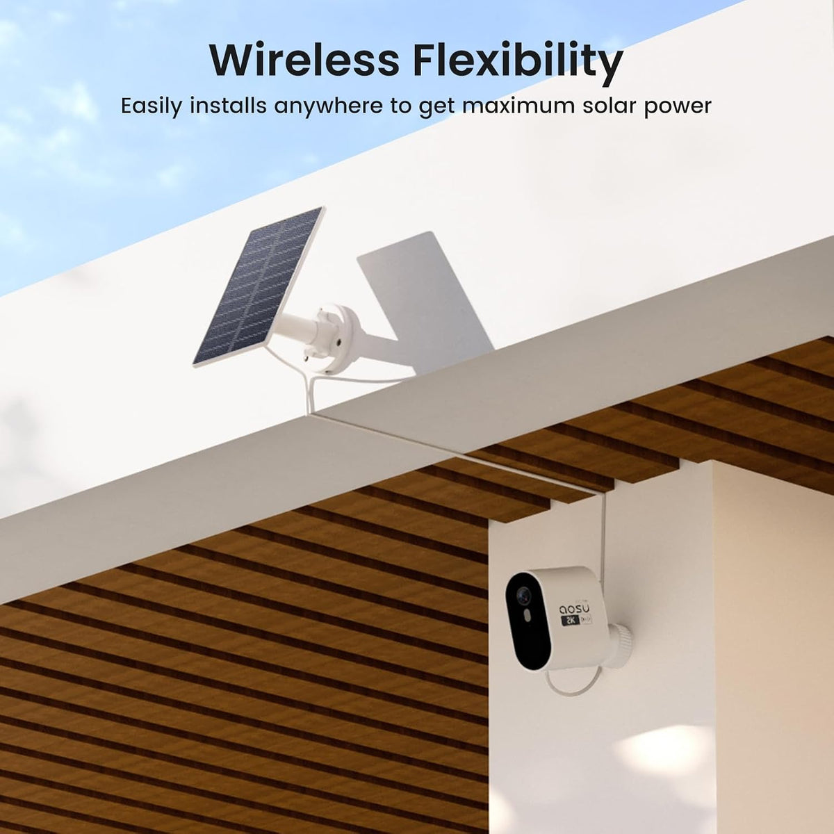 aosu 2k qhd solar security cameras wireless outdoor, view 9