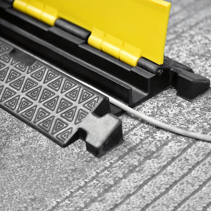 OranLite Heavy-Duty Rubber Cable Protector Ramp, Floor Cable Wire Cord Cover