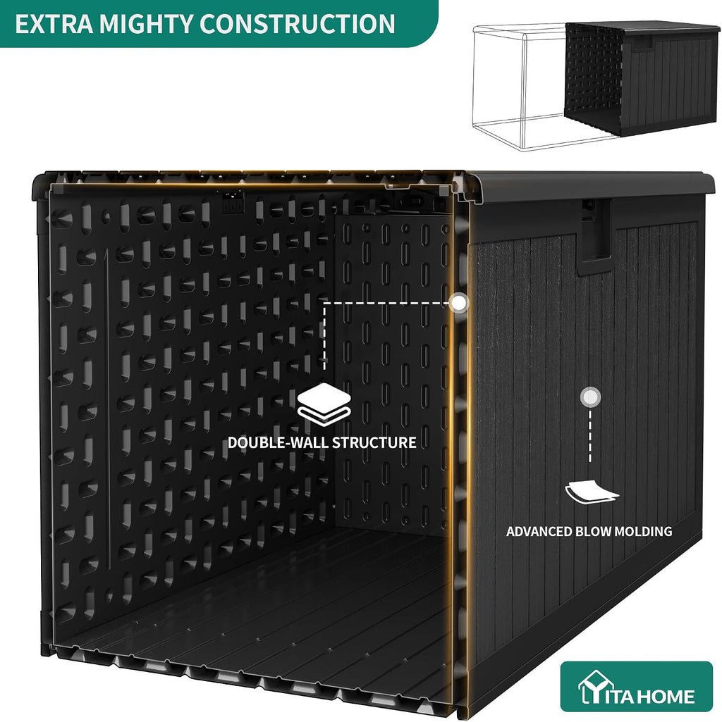 yitahome xl 180 gallon large deck box shown in use