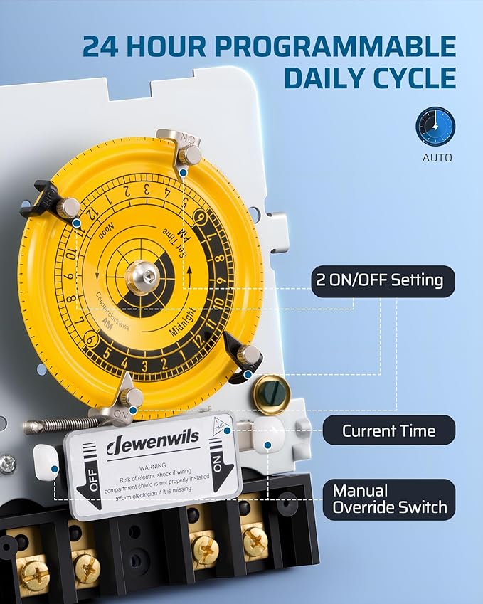 DEWENWILS 24-Hour Mechanical Timer Switch