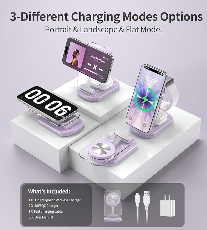 3 in 1 Magnetic Wireless Charging Station