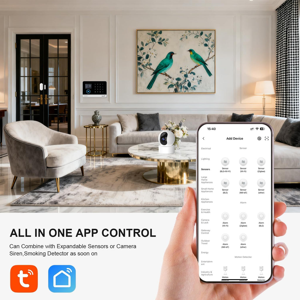 lwohsi wireless alarm system, anti-theft home security systems showing dimensions