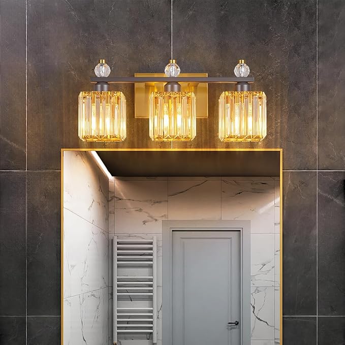 FDPBY 3-Light Modern Crystal Vanity Light