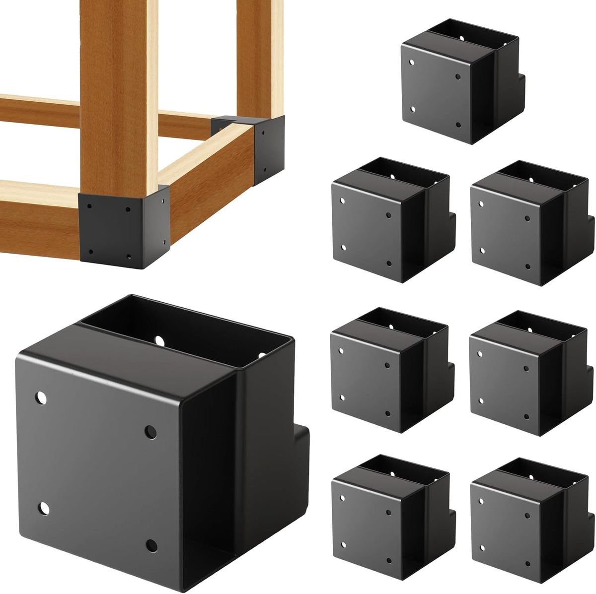 8pcs Heavy Duty Workbench Bracket Kit Carbon Steel 3-Way Right Angle Corner