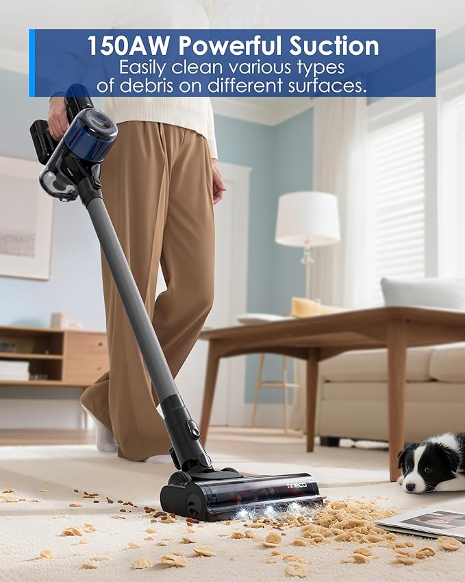 Tineco Pure ONE S30 Cordless Vacuum Cleaner, 150AW Powerful Suction, Zero