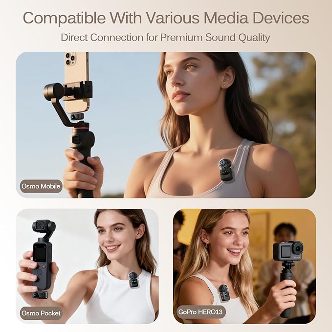 LIZHUZHONG Ai Mini Mic Wireless Lavalier Microphone System, Magnetic & Clip-On