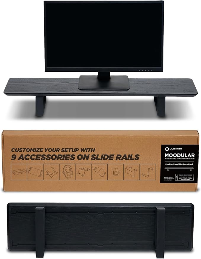 ULTRARM Moodular Wooden Monitor Stand 33.4” Desk Organizer