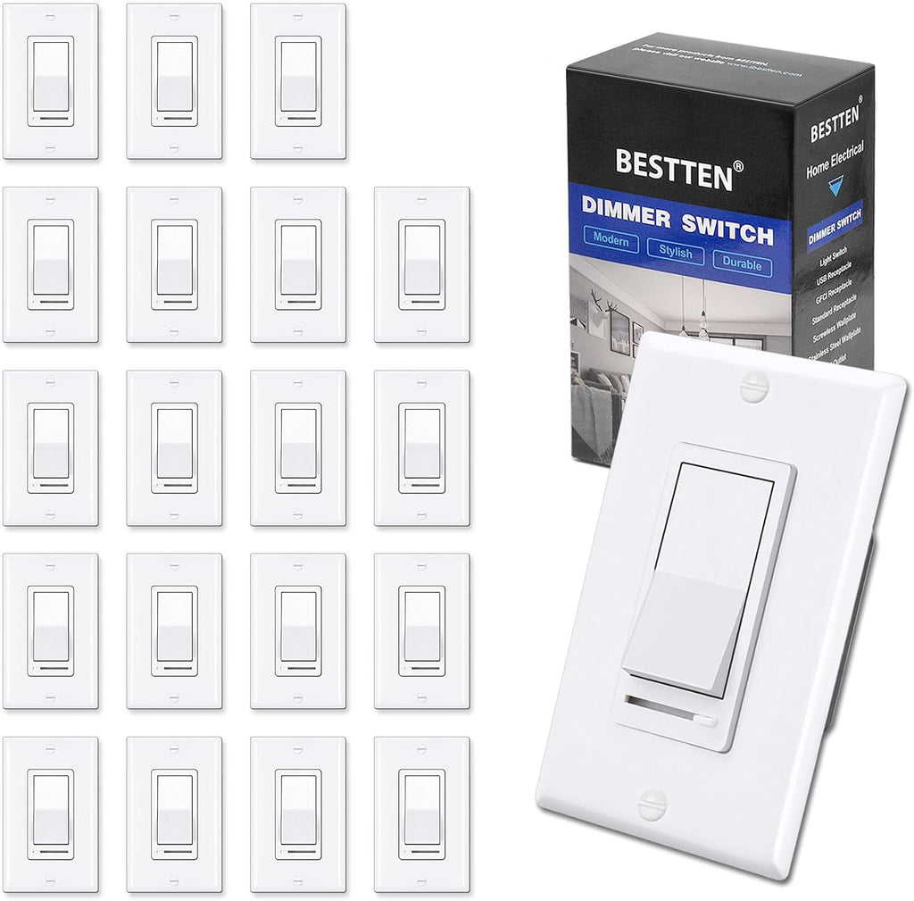 BESTTEN 20 Pack Dimmer Light Switch, Compatible