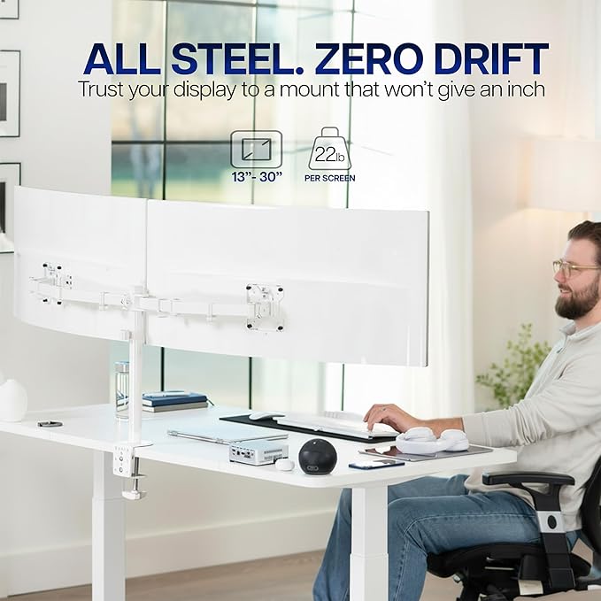 VIVO Dual Ultrawide Monitor Desk Mount, Heavy Duty Fully Adjustable Steel Stand