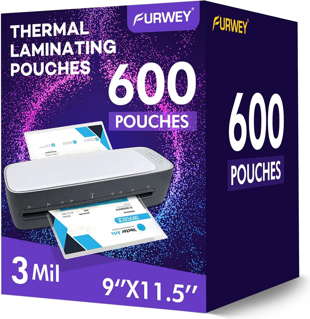 600 Pack Laminating Sheets, 3 Mil, 9 x 11.5 Inches Thermal Laminating Pouches