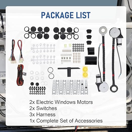 JDMSPEED New Universal Electric Power Window Lift Regulator Conversion Kit