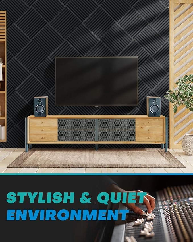 120 Pack Acoustic Foam Panels, High Density Acoustic Panels Sound Absorbing